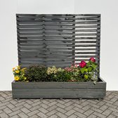 AMISHOUT - Plantenbak met klimrek 180x40x36 (176) cm - antraciet | bloembak buiten