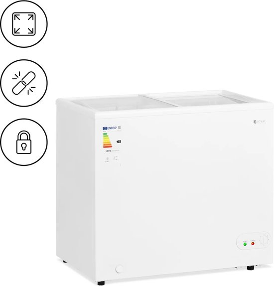 Royal Catering - Vriezer - 200 L - glazen deuren - afsluitbaar