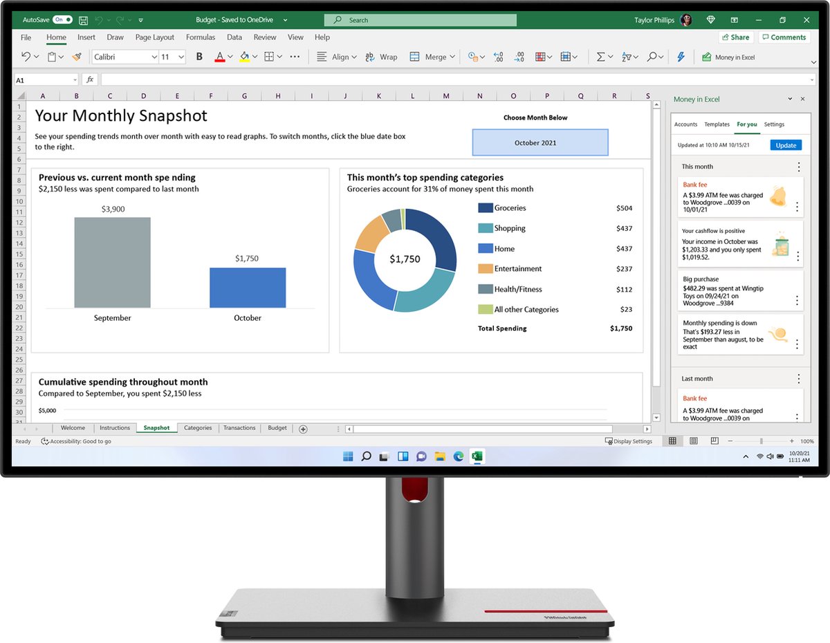 Lenovo ThinkVision P27h-30 68,6 cm (27") 2560 x 1440 Pixels Quad HD IPS Zwart