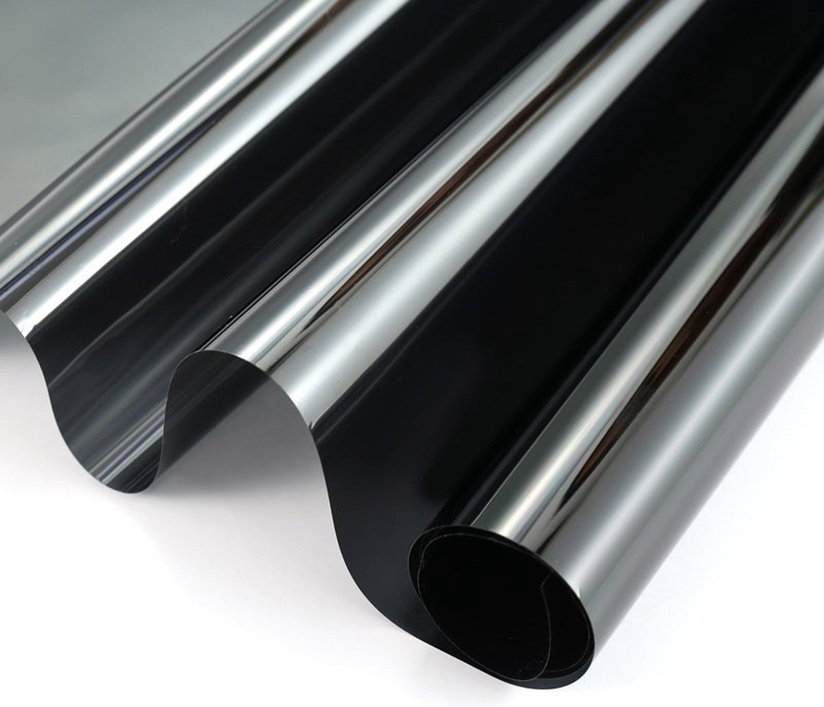 Raamfolie zonwerend - 3x rollen - semi transparant/carbon - 60 cm x 2 meter - statisch - Anti inkijk/warmte folie