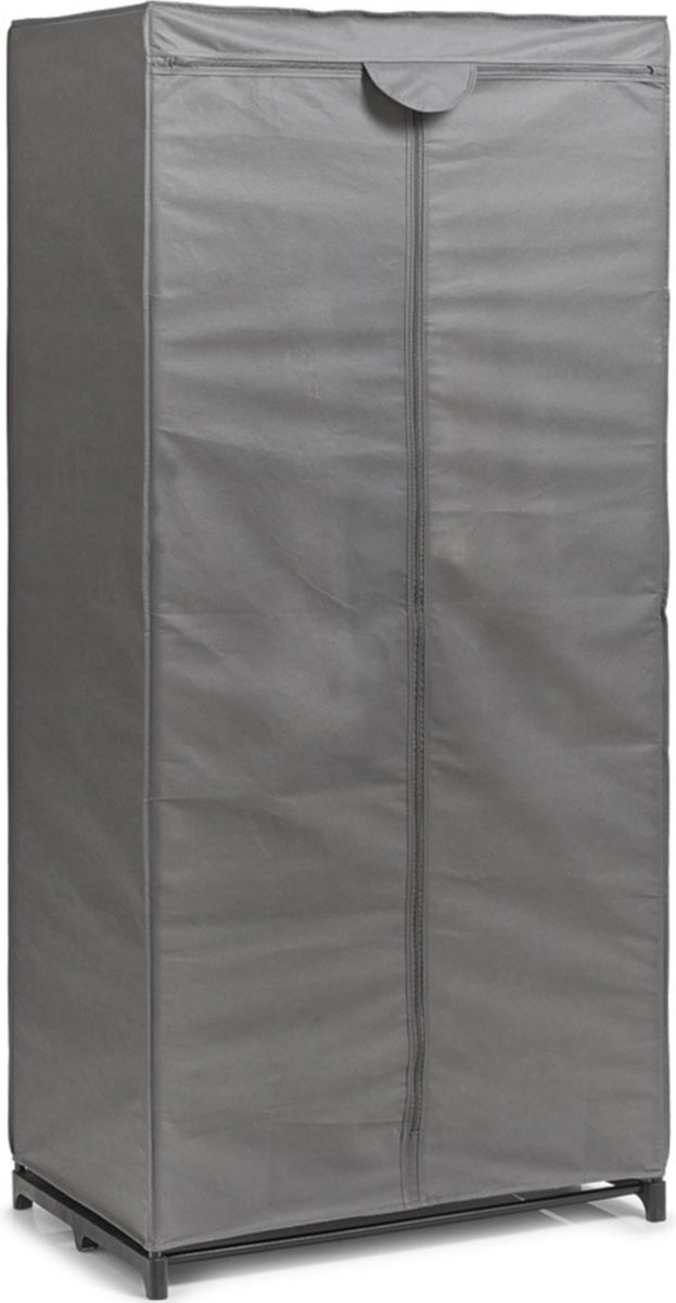 Mobiele opvouwbare kledingkast met grijze hoes 160 cm - Zeller - Kleding opbergers/opbergen - Kledingkasten - Camping/zolder kasten - Stoffen kasten opvouwbaar van MOB — afbeelding 2