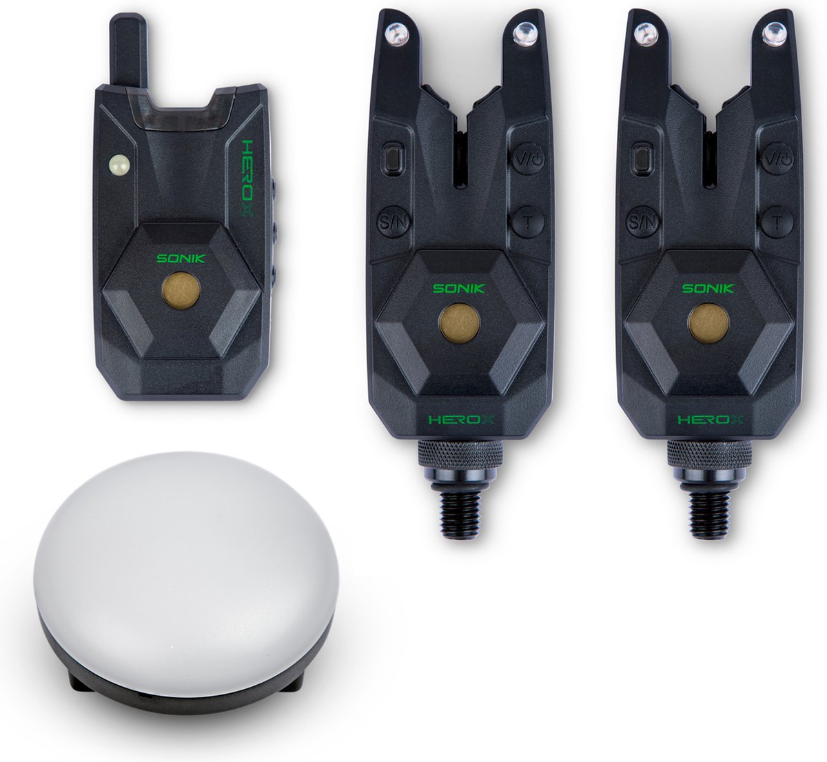 Sonik - Hero X - Bite Alarm Set - + Bivvy Light 2+1 - Beetmelderset
