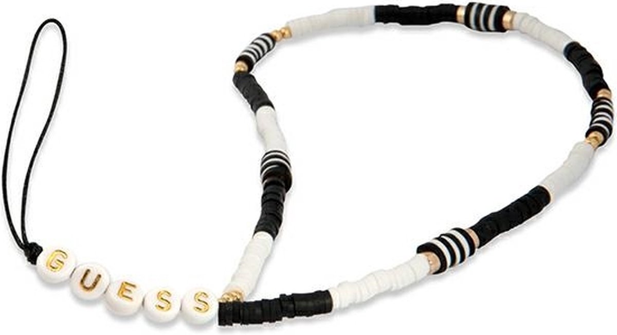 Guess GUSTBCKH Telefoonband hanger zwart-wit/zwart-wit Heishi kralen