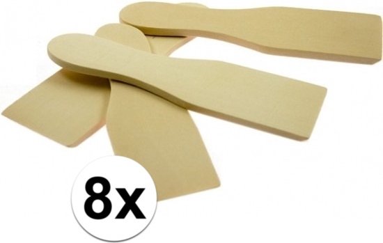 Gourmet spatels - 4x stuks - 15 cm - hout - bak spatels - bakken - gourmetten