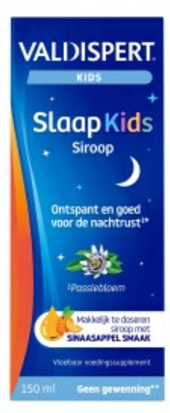 Valdispert Slaap Kids siroop - Passiebloem ontspant en is goed voor de nachtrust* - Geen gewenning** - Met sinaasappelsmaak - Kids vanaf 3 jaar - 150 ml