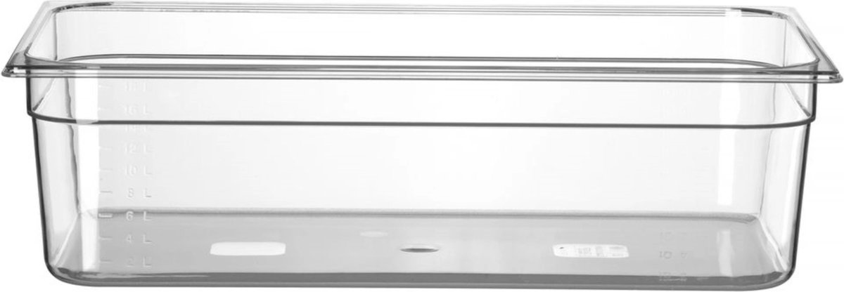 HENDI Gastronorm container – polycarbonaat – 21L – transparant – 530x325x150 mm