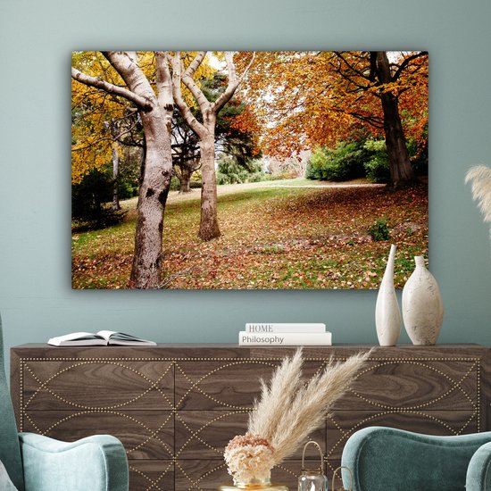 Tableau sur toile Automne - Arbres - Feuilles - nature - 140x90 cm - Décoration murale