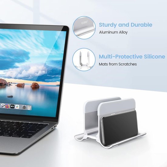 Leikurvo Bureau zijopslag, laptopwandhouder, lade-organizer, zijstandaard, bureau, zijopslag, laptopstandaard, pc-houder, zijbureau, organizer, zonder boren, voor kantoor, thuis