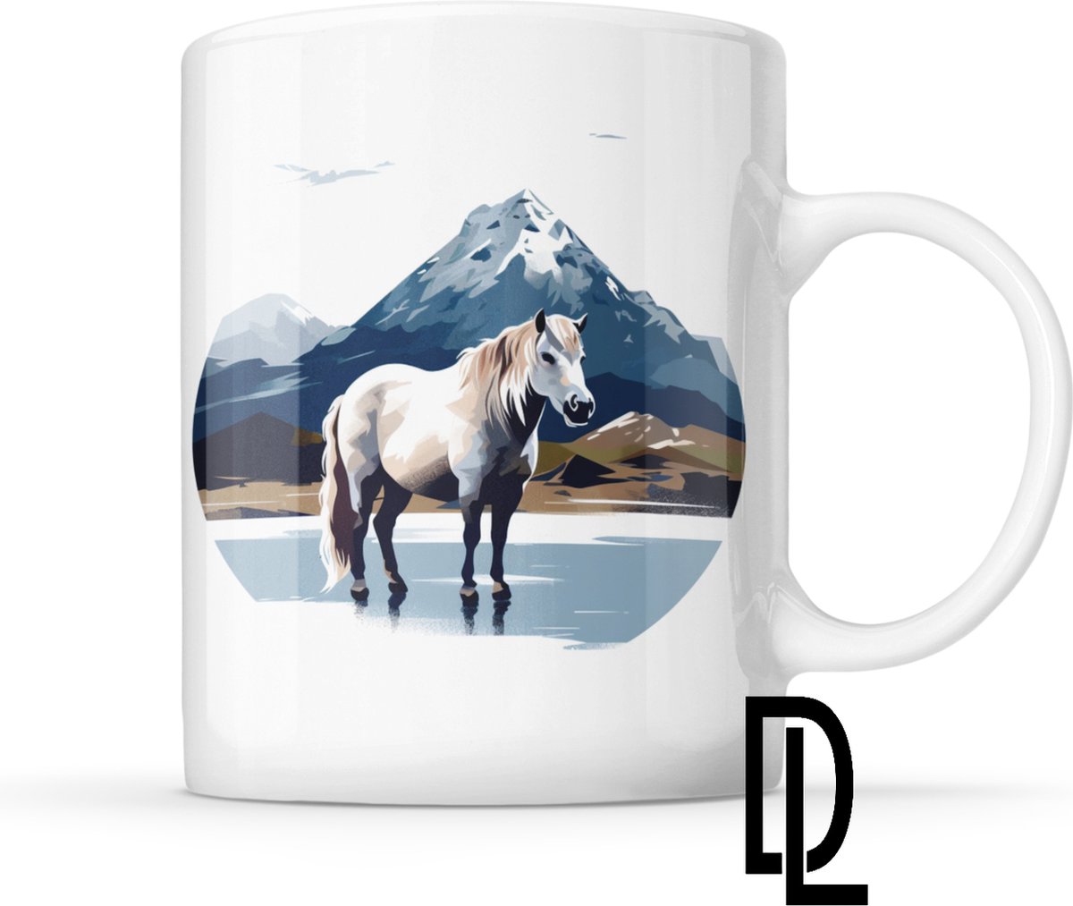 Mok met ijslandse paard