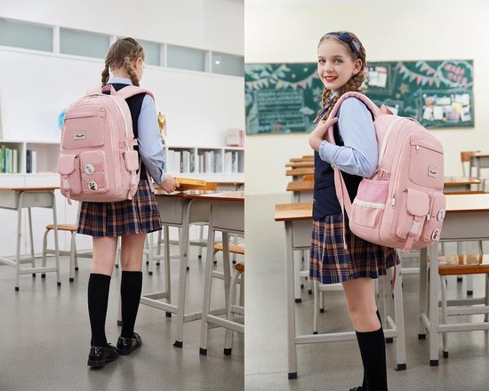 Makukke Rugzak voor dames, schoolrugzak voor meisjes, tieners