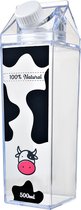 Clayre & Eef Gourde 500 ml Vache en Plastique Transparent