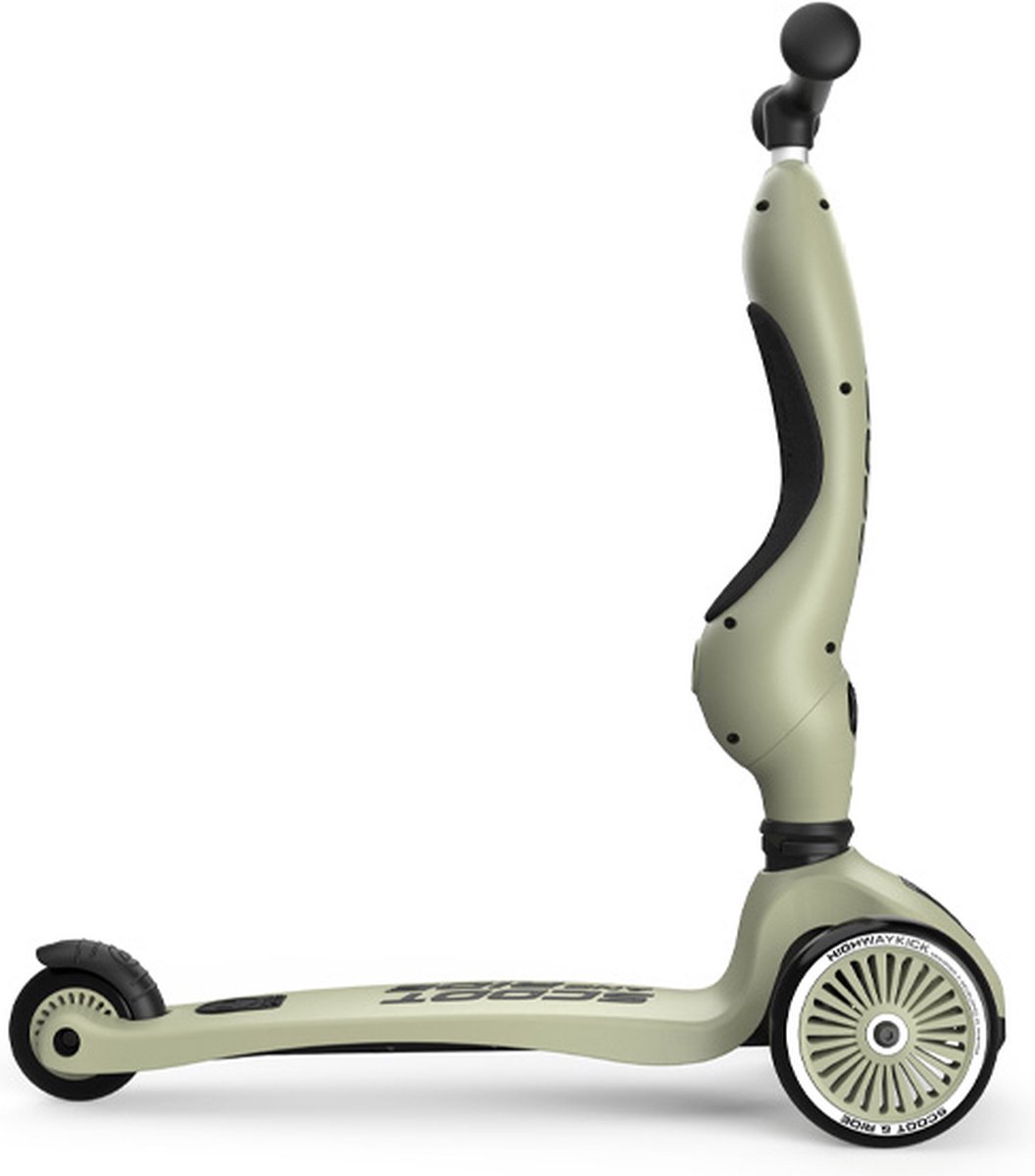Scoot & Ride Highwaykick 1 – 2-in-1 Kinderstep – Loopfiets en Step in Één – Zonder Gereedschap Ombouwbaar – Veilig en Stabiel – Olijf — afbeelding 7
