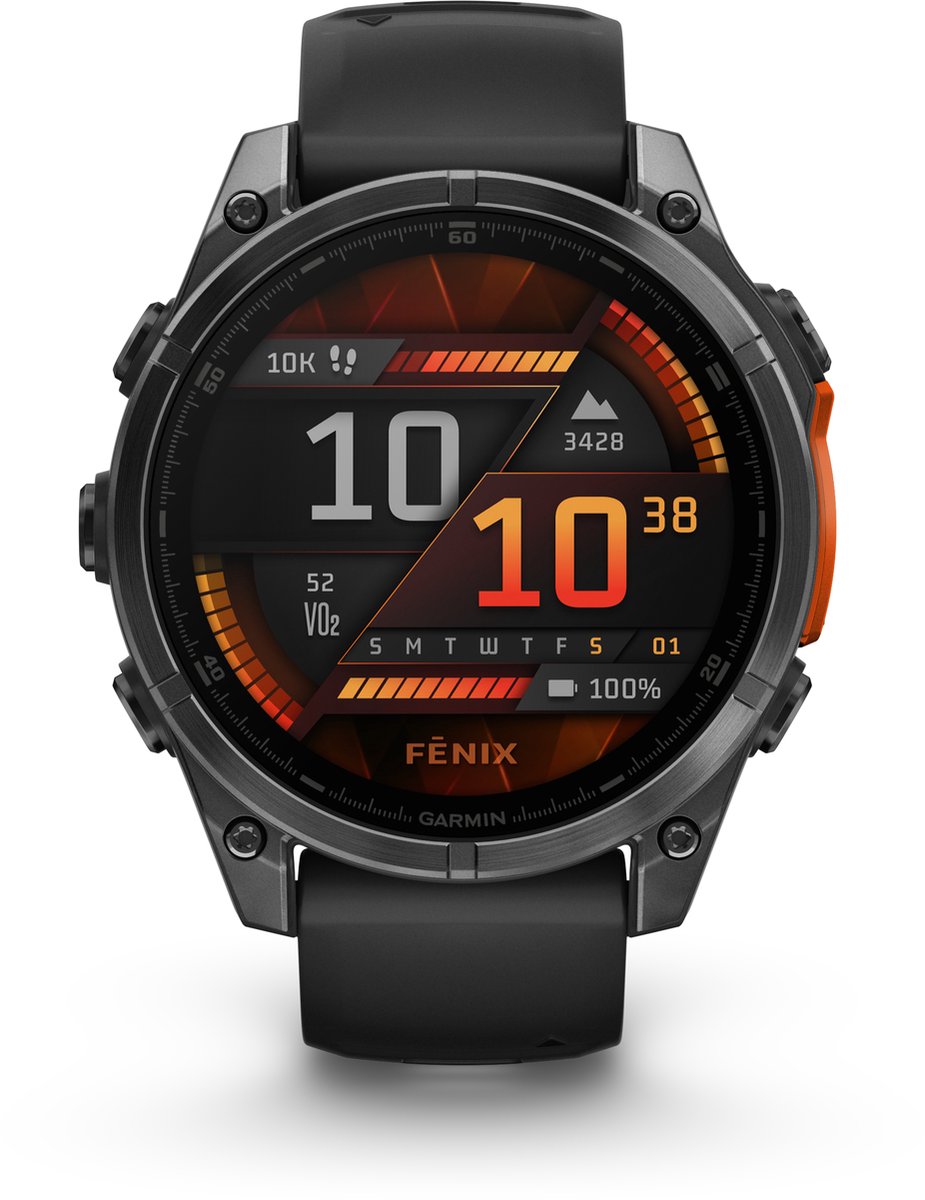Garmin fenix 8 - 47mm - Multisport Smartwatch - AMOLED-Scherm - Donkergrijs/zwart