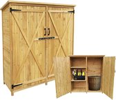 MKSS® Tuinkast Hout - Tuinkist - Tuinkasten voor Buiten - Tuinberging XXL - 130x50x155cm