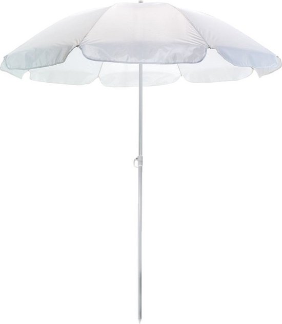 Plage polyester Witte parasol 145 cm - réglable - Protection solaire - parasols bon marché