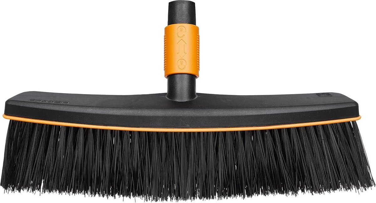 Goedkoopste Bezem Straatbezem zonder steel - breedte 38 cm - kunststof zwart/oranje QuikFit 1001416