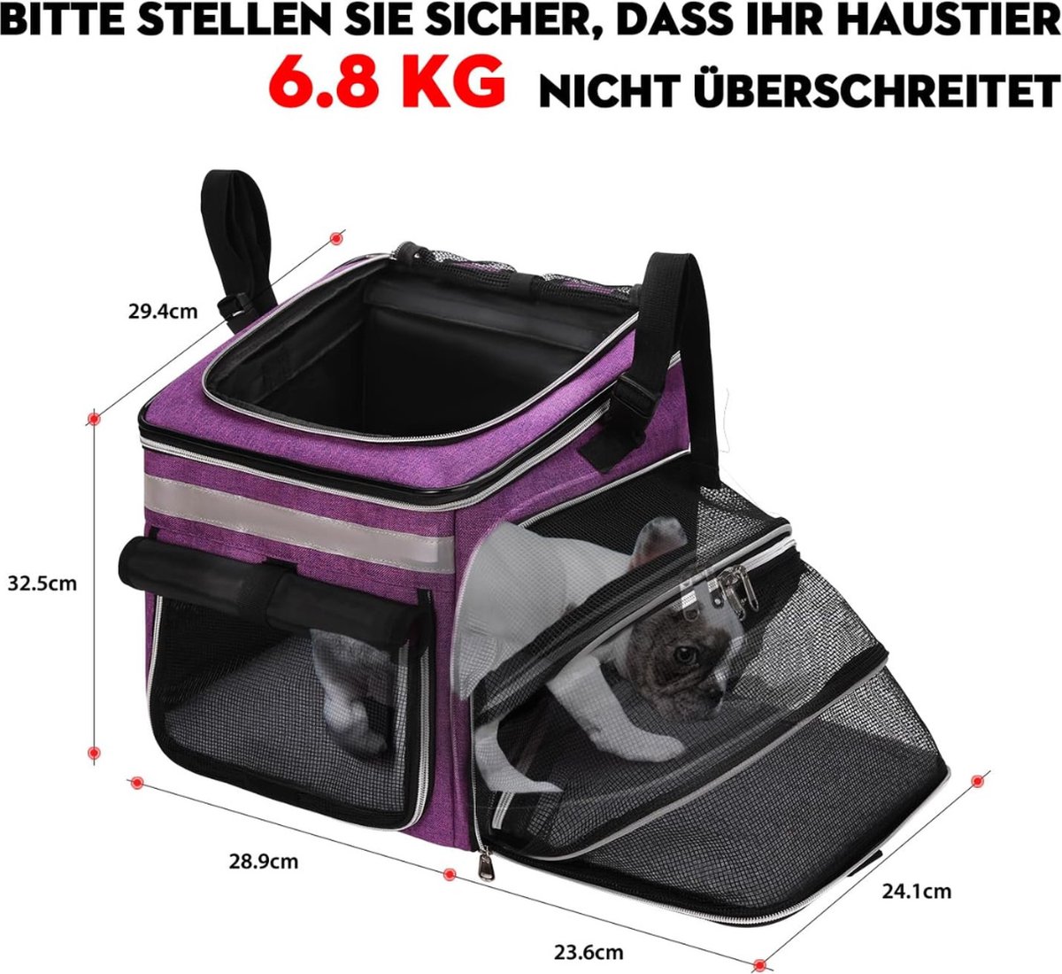 Equivera Hondenfietsmand Elektrische Fiets - Hondenfietsmand - Fietsmand Hond Voorrop - Honden Fietstas