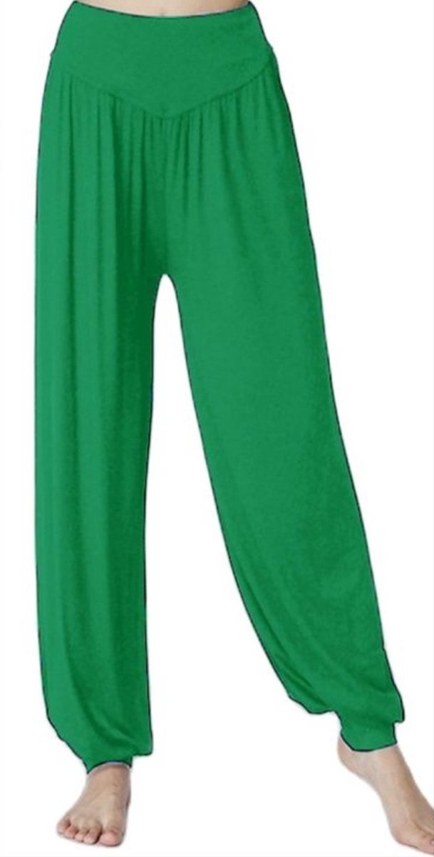 *** Comfortabele Harembroek - Harem palts - Yogabroek - Losse broek - Chillbroek - Harem - Groen - XXL - Chillpants - Yoga - van Heble® *** van Heble® — afbeelding 3