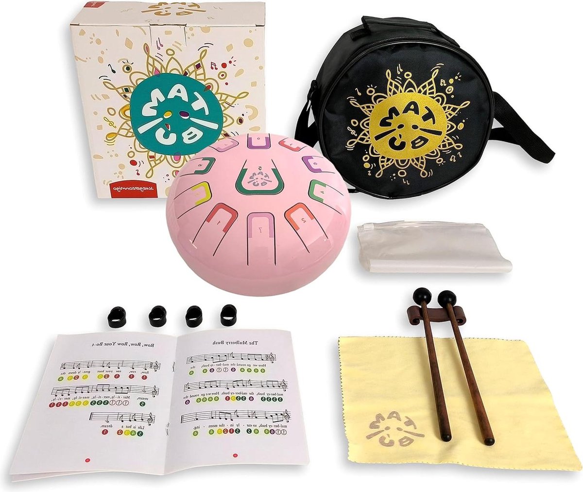 Stalen handpan 8 inch 11 noten slaginstrument - roze Tongdrum