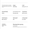 Specificaties van douchesysteem: messing, temperatuurregeling, zwart, digitaal display.
