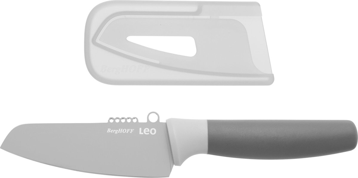 LEO Groentemes met zester grijs 11 cm - Grijs -