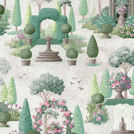 Laura Ashley | Papier peint non tissé Naunton Folly Fern Green