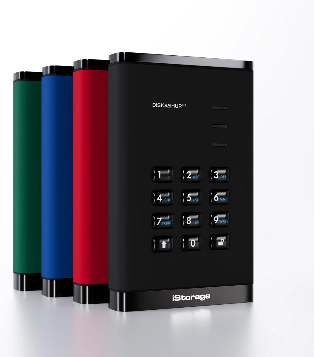iStorage diskAshur3 SSD – externe Solid State Drive – 2TB – USB – 256-bit – Zwart