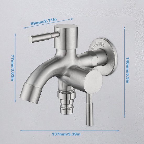 Raminex tapkraan voor wasmachine - met beluchter - Sanitair outlet online | | Lage