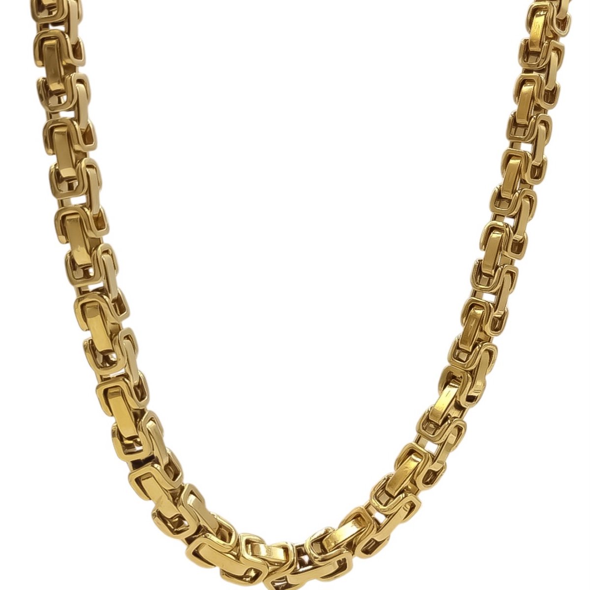 Gold-plated Koningsketting voor Heren - 6mm / 55cm - Staal