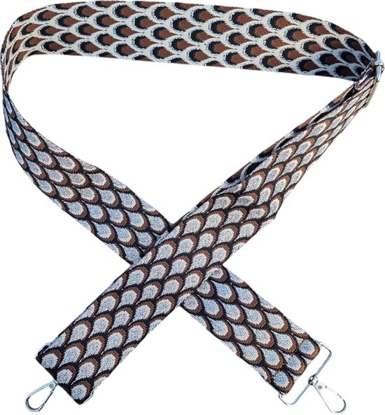 VIQRI - Sangles de sac - Tassen - Sangle d'épaule - Sangle d'épaule - Brun - Argent - Bagstrap réglable - Bag Strap - Réglable - 130 cm