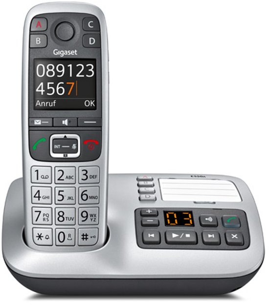 Gigaset E560A - Téléphone DECT simple - Répondeur - Gris argent