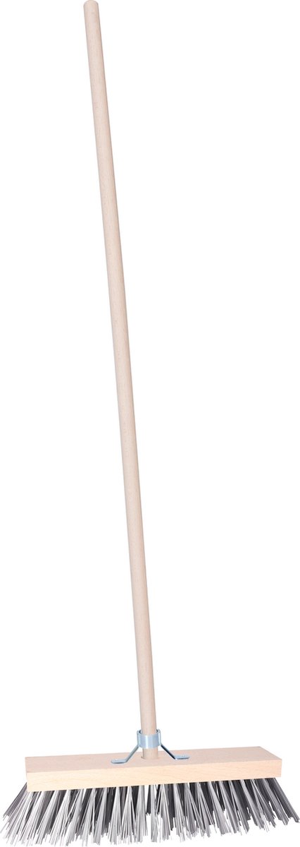 Goedkoopste Straatbezem/buitenbezem - Leo - hout/staaldraad - 139 cm steel - 30 cm bezemkop - met stokhouder
