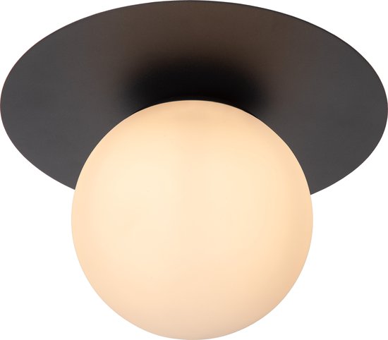 Lucide TRICIA – Plafonnière (Plafondlamp) – Ø 25 cm – 1xE27 – Zwart