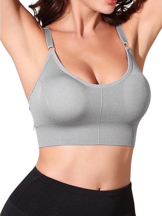BH Nivard sans armatures - Sans Bracelets - Soutiens-gorge gorge Push -up - Soutien- Comfort - Mixte - Grijs- Taille XL