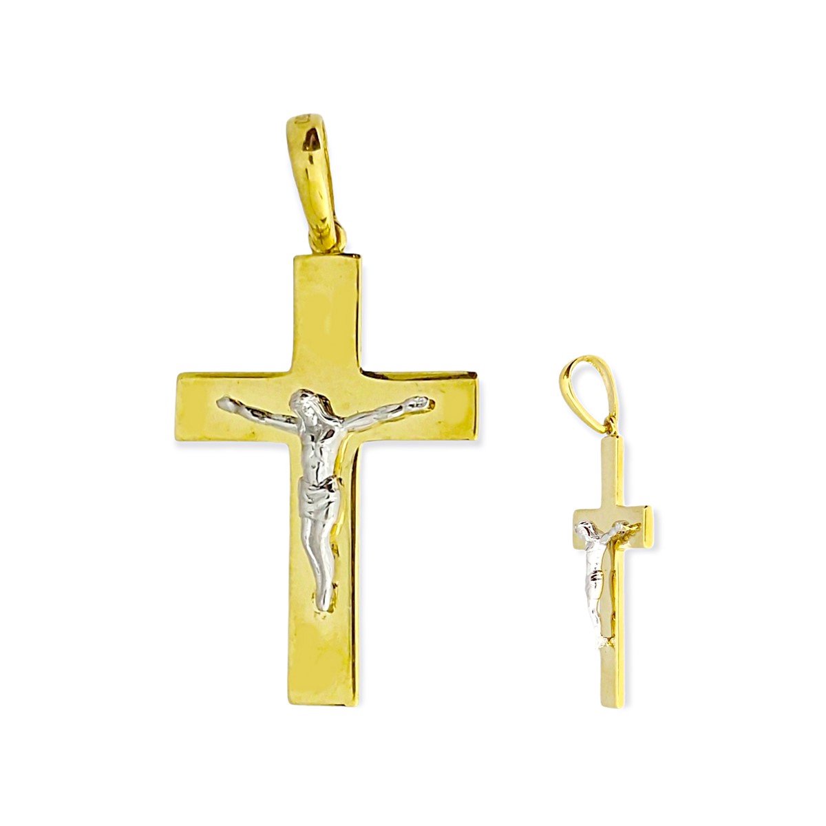 Gouden Kruis Hanger Corpus 37 mm 19 mm 18 karaats