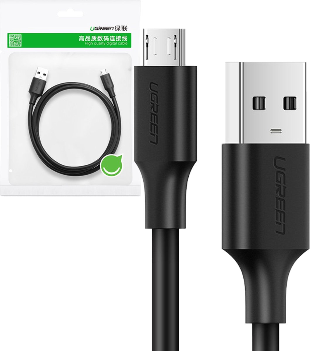 Ugreen - kabel - USB - micro USB 2A 1m zwart - (60136)