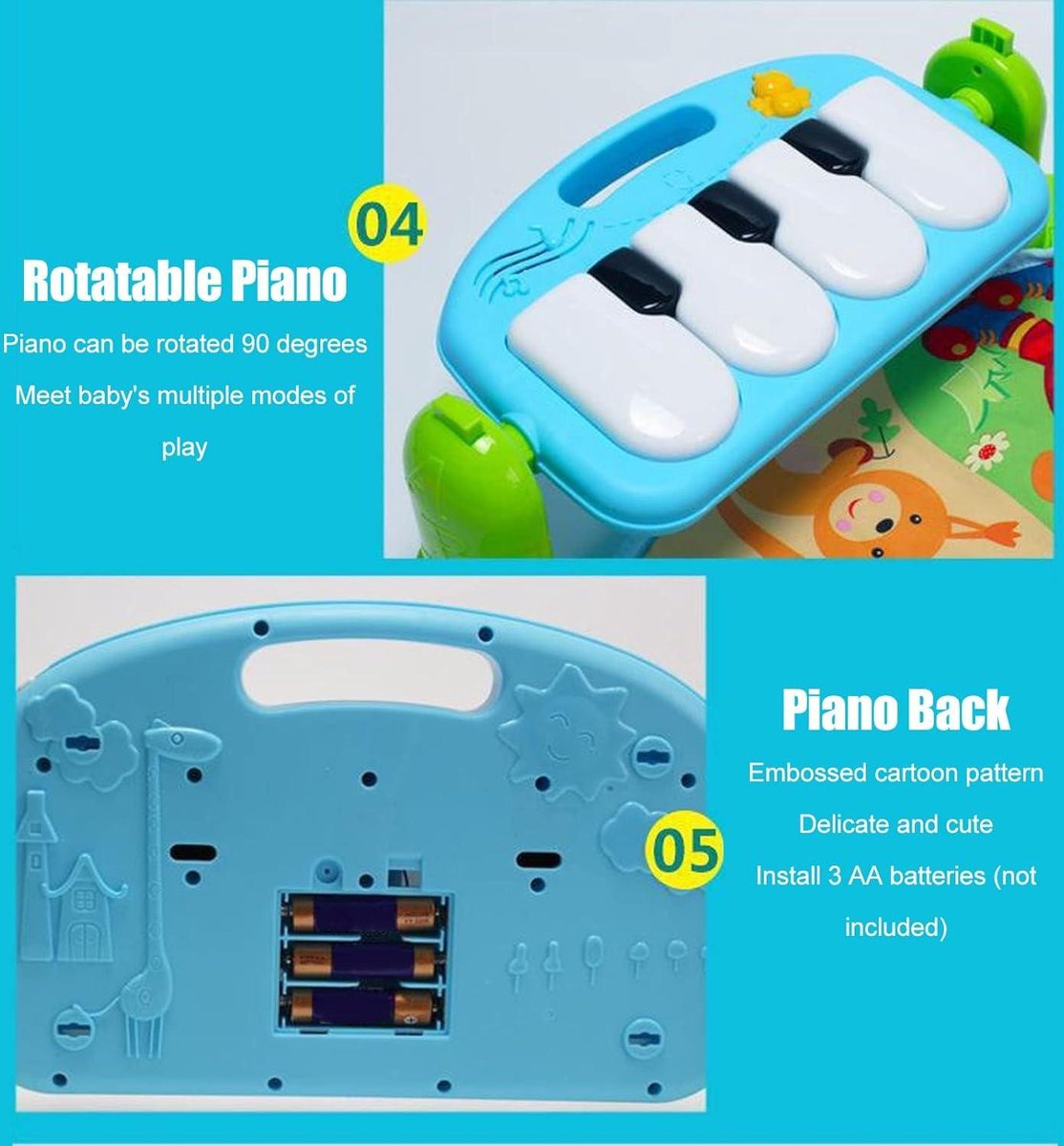 Baby Speelmat Deluxe Kick, Speel Piano Gym met Muziekspeelgoedverlichting en Slimme Fasen Leerinhoud voor Pasgeboren Tot Peuter, Verwijderbaar Draagbaar en Zacht Comfortabel