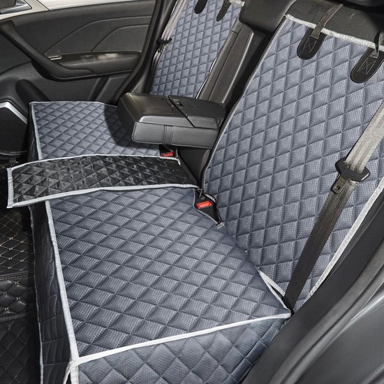 Hondendeken Voor Auto-achterbank Voor Skoda Enyaq iV 5A I 2021-2024, Hondenmat Voor Achterbank Met Zijkanten Autostoelhoezen Gewatteerd Voor Auto's En SUV's,Black