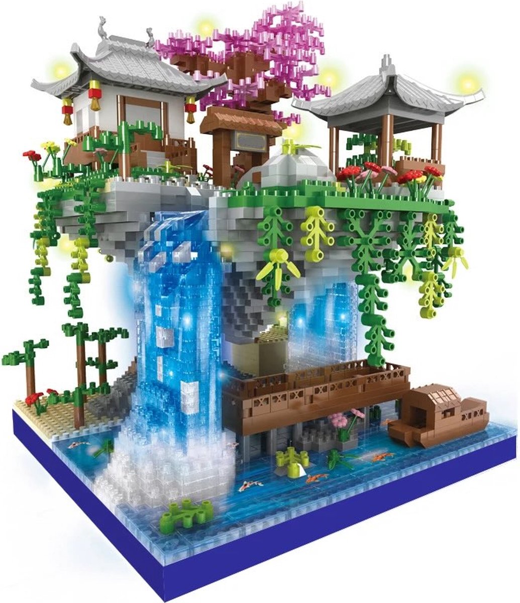 HOTUT Micro Bouwset 2705 Delen – Japanse Kersenbloesem Architectuur met LED, Modulair Bonsai Boom Model voor Volwassenen en Kinderen