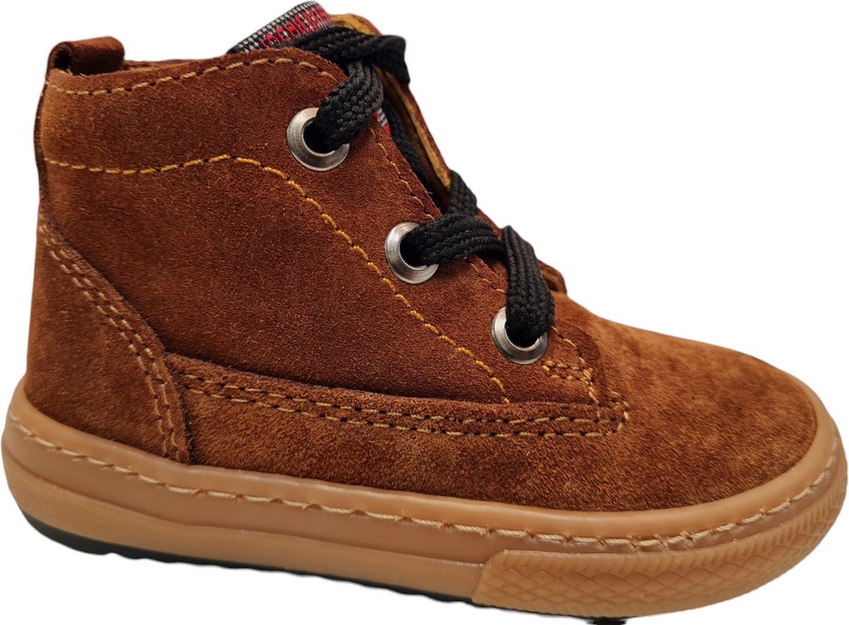 Jochie Benja Cognac 24250 860 Jongens Veterschoen - Bruin - 27