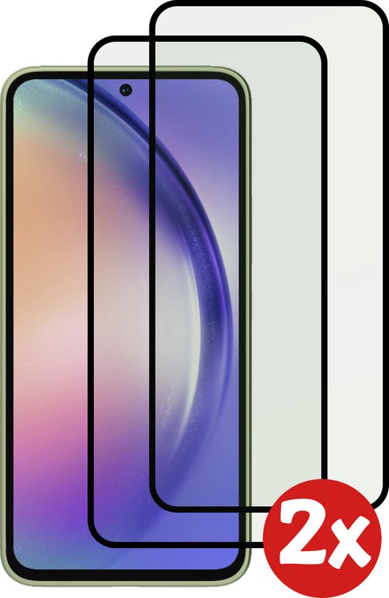 Smartphonica Screenprotector Geschikt voor Samsung Galaxy A54 5G - Full Cover Tempered Glass with Round Edge - Gehard glas met Afgeronde Hoeken - 2-Pack geschikt voor Samsung Galaxy A54 5G