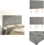 Tête de lit vidaXL - Têtes de lit - Tête de lit - Tête de lit en bois - Têtes de lit 4 pièces 72x7x78/88 cm Velours Gris clair