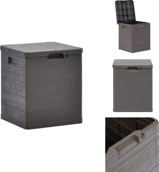 vidaXL Opbergbox voor Buiten Bruin Poly Rattan Tuinkist Opbergkist Tuin