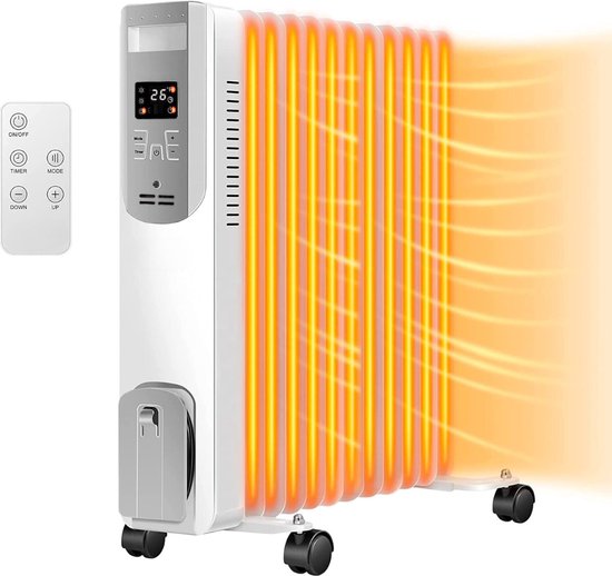 Lexium Olieradiator met Thermostaat - Elektrische kachel - Oliegevulde radiator - Olieradiator elektrisch - Olie radiator