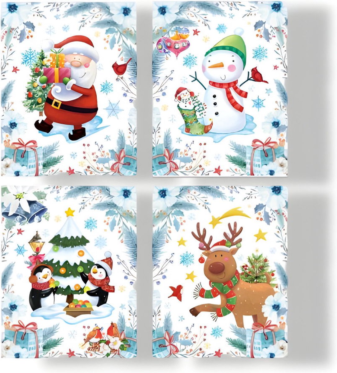 Anna's Collection - Raamdeco 30x42cm kerst kleur 4asst