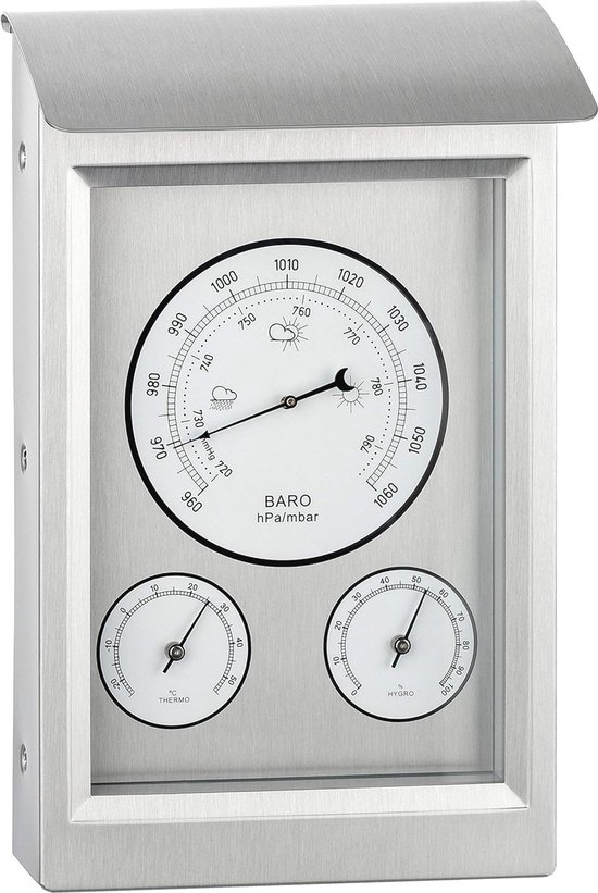 JINYISI barometer thermometer hygrometer, barometer binnen, buiten barometer, weerbarometer, barometer in Huis & Keuken, Goud