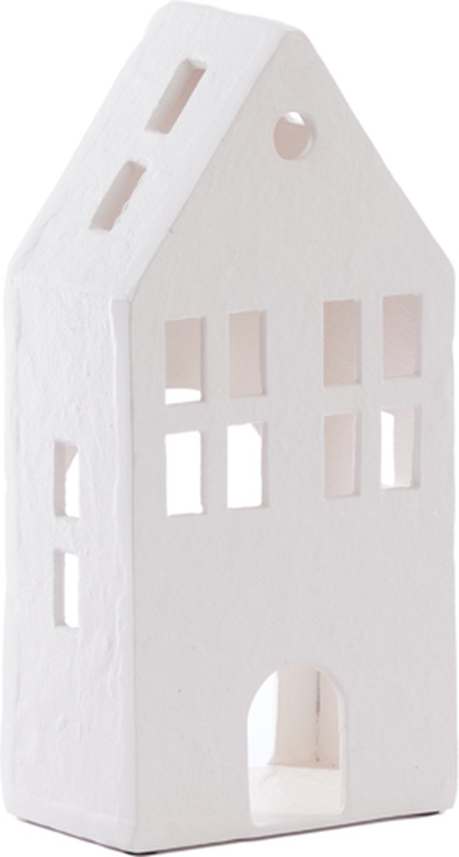 Ornament 14x9x30 cm CROMANE crème - Decoratie Amsterdams huisje