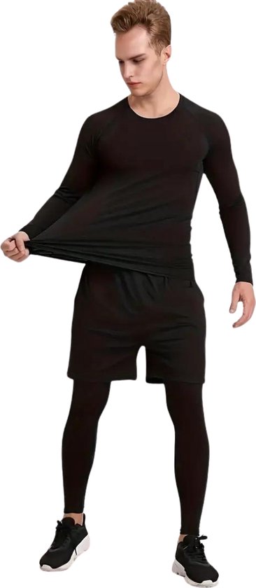 Livano Vêtements thermiques Men - Pantalon thermique - Ensemble thermique - Leggings thermiques - Hiver - Chemise thermique - Zwart - XL