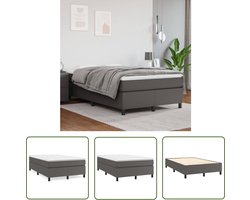 vidaXL Grijs Bed - Boxspringframe - Bedframe kunstleer grijs 120x200 cm - Kunstleder Bed - Tweepersoons Bed - 120x200 Bed