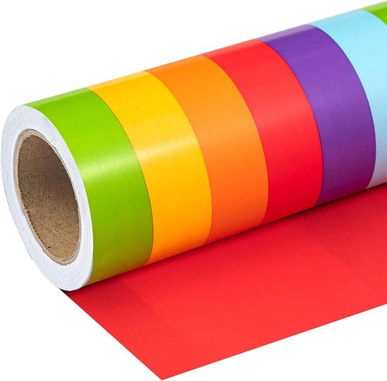 RUSPEPA Omkeerbaar inpakpapier - mini-rol - 43,2 cm x 10 m - roze en stippen ontwerp voor verjaardag, bruiloft, babyshower